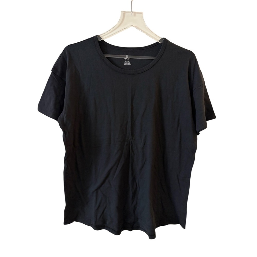 Aerie Offline Oversized Black Tee Shirt small short sleeve NWT